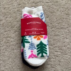 New Wondershop Colorful Toddler Crew Socks - Size Shoe 6-9